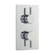 [BSCA052] Round Concealed Twin Thermostatic Shower Valve With Diverter (2 Outlets) - Chrome - Balterley - Cutout