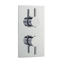 [BSCA052] Round Concealed Twin Thermostatic Shower Valve With Diverter (2 Outlets) - Chrome - Balterley - Cutout