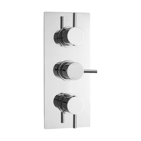 [BSCA056] Round Triple Thermostatic Shower Valve With Diverter (3 Outlets) - Chrome - Balterley - Cutout