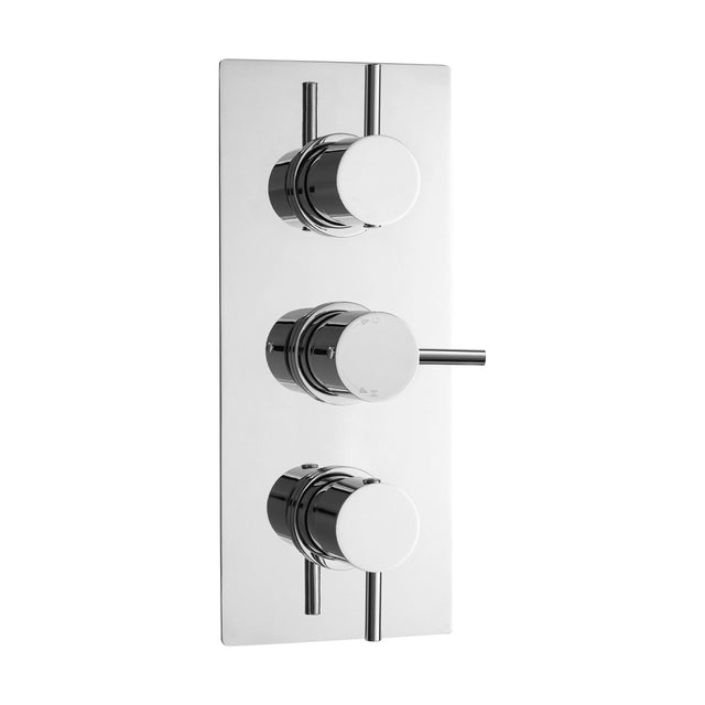 [BSCA056] Round Triple Thermostatic Shower Valve With Diverter (3 Outlets) - Chrome - Balterley - Cutout
