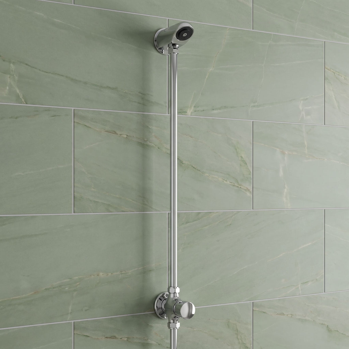 [BSCC788] Contemporary Round Manual Exposed Non-Concussive Timed Shower Valve - Chrome - Balterley - Lifestyle 1