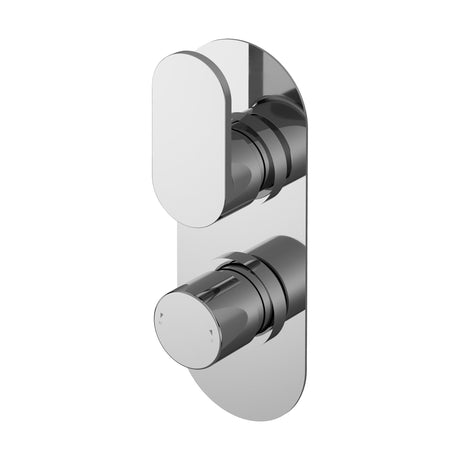 [BSCUTW02] Balterley Current Contemporary Round Twin Concealed Thermostatic Shower Valve with Diverter and Lever Handles - Chrome Finish - Cutout
