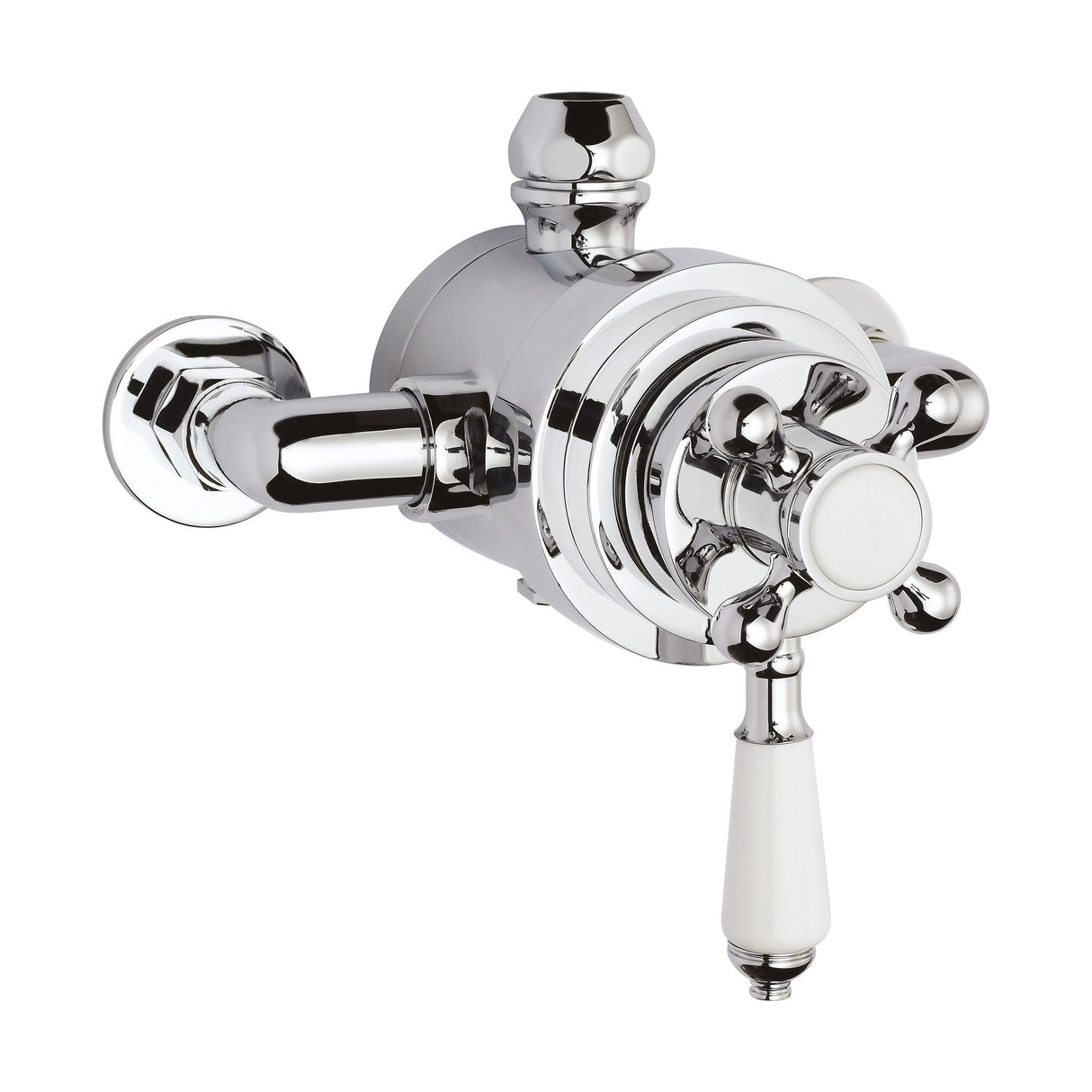 [BSED091E] Traditional Exposed Dual Thermostatic Shower Valve (1 Outlet) - Chrome - Balterley - Cutout