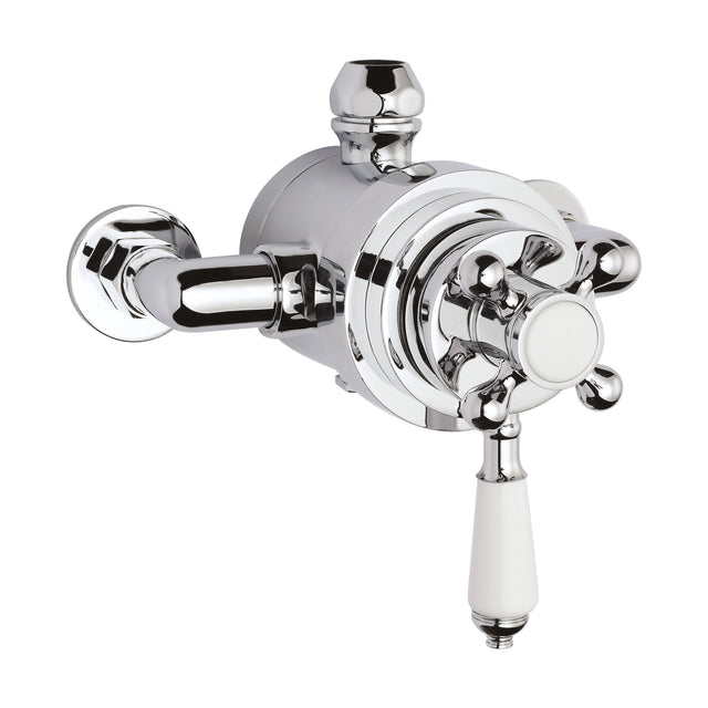 [BSED091E] Traditional Exposed Dual Thermostatic Shower Valve (1 Outlet) - Chrome - Balterley - Cutout