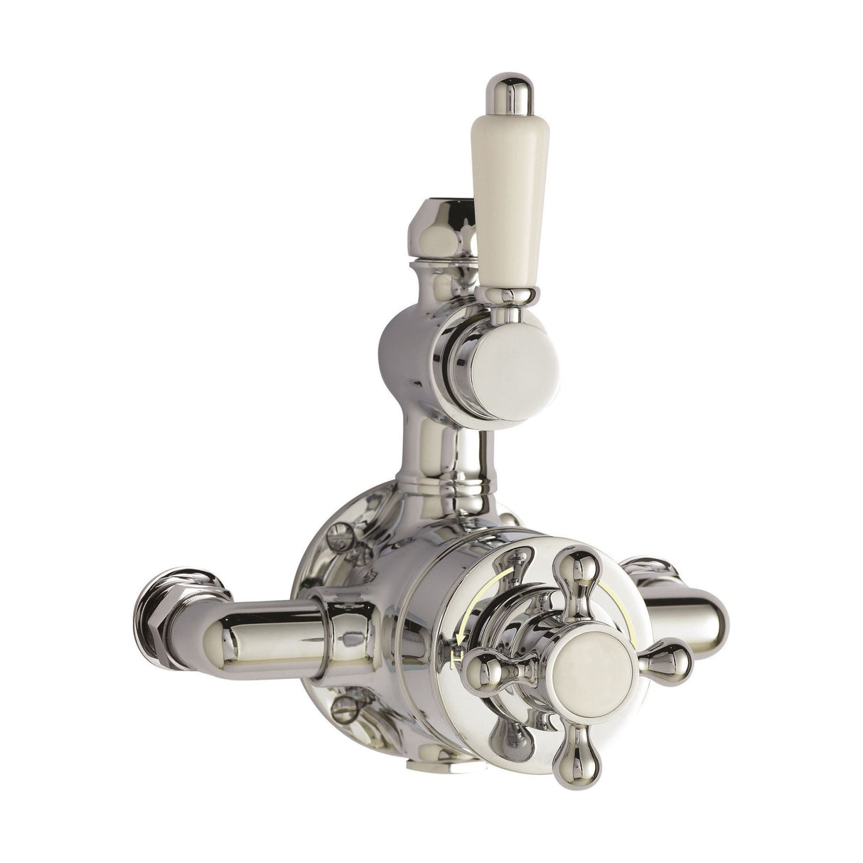 [BSED099E] Traditional Exposed Twin Thermostatic Shower Valve - 1 Outlet - Chrome Finish - Premium Bathroom Shower Control Valve by Balterley - Cutout