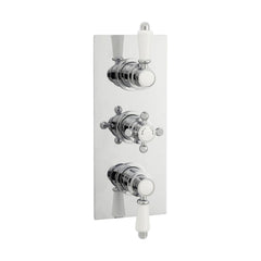 [BSED315] Traditional Concealed Triple Thermostatic Shower Valve with 2 Outlets in Chrome Finish by Balterley - Cutout