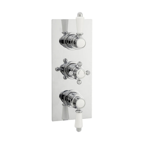 [BSED315] Traditional Concealed Triple Thermostatic Shower Valve with 2 Outlets in Chrome Finish by Balterley - Cutout