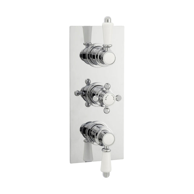 [BSED315] Traditional Concealed Triple Thermostatic Shower Valve with 2 Outlets in Chrome Finish by Balterley - Cutout