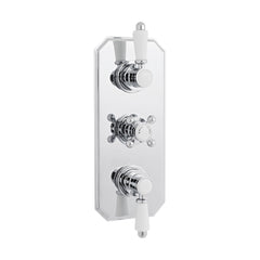 [BSED317] Traditional Concealed Triple Thermostatic Shower Valve with 2 Outlets in Chrome by Balterley - Cutout