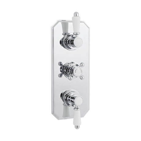 [BSED317] Traditional Concealed Triple Thermostatic Shower Valve with 2 Outlets in Chrome by Balterley - Cutout
