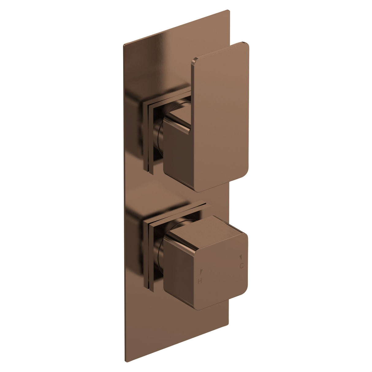 [BSEM15TW01] Swinscoe Contemporary Concealed Square Twin Thermostatic Shower Valve, Choice of Colour - Cutout