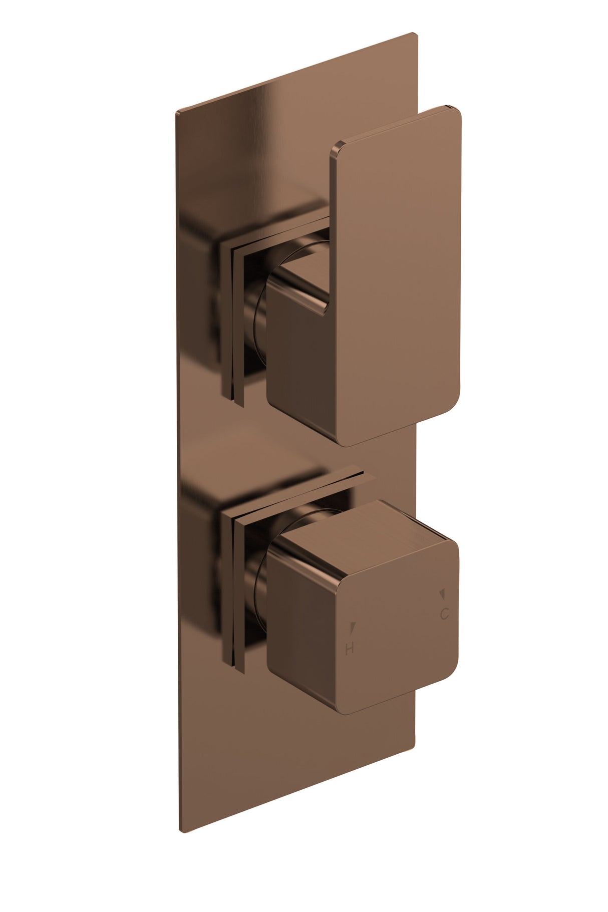 [BSEM15TW02] Swinscoe Square Twin Thermostatic Shower Valve with Diverter, Choice of Colour - Cutout