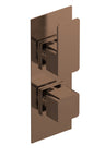 [BSEM15TW02] Swinscoe Square Twin Thermostatic Shower Valve with Diverter, Choice of Colour - Cutout