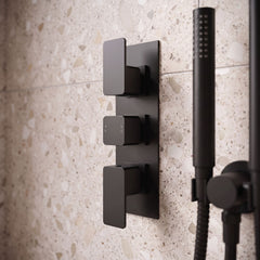 [BSEM4TR03] Swinscoe Contemporary Concealed Square Triple Thermostatic Shower Valve with Diverter, Choice of Colour