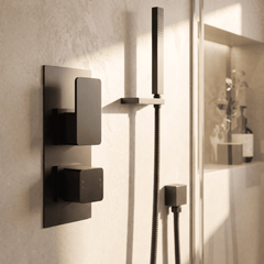 [BSEM4TW01] Swinscoe Contemporary Concealed Square Twin Thermostatic Shower Valve, Choice of Colour