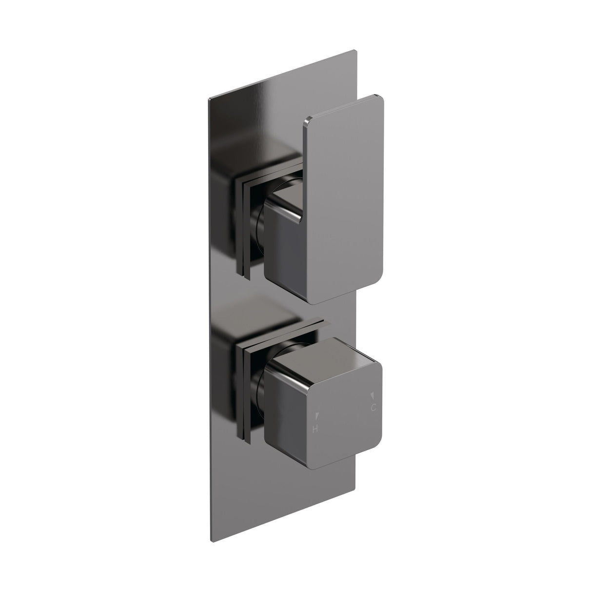 [BSEM7TW01] Swinscoe Contemporary Concealed Square Twin Thermostatic Shower Valve, Choice of Colour - Cutout