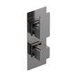 [BSEM7TW02] Empire Contemporary Square Concealed Twin Thermostatic Shower Valve with Diverter 2 Outlets - Brushed Pewter Finish - Balterley - Cutout