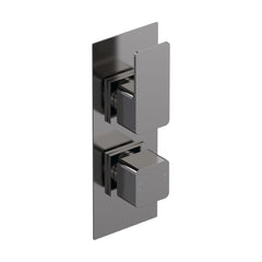 [BSEM7TW02] Swinscoe Square Twin Thermostatic Shower Valve with Diverter, Choice of Colour - Cutout