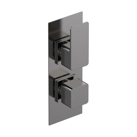 [BSEM7TW02] Swinscoe Square Twin Thermostatic Shower Valve with Diverter, Choice of Colour - Cutout