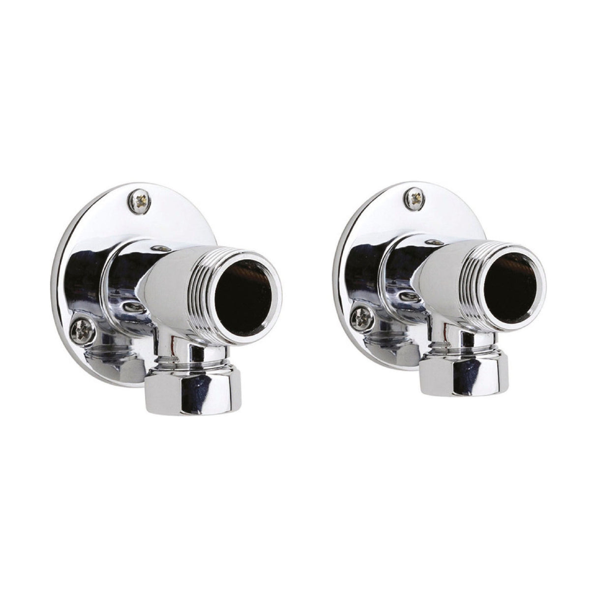 [BSEU312] Backplate Elbow Unions - Pair - Chrome - Cutout
