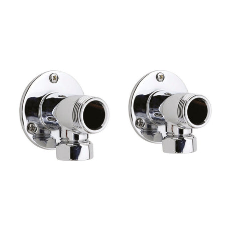 [BSEU312] Backplate Elbow Unions - Pair - Chrome - Cutout