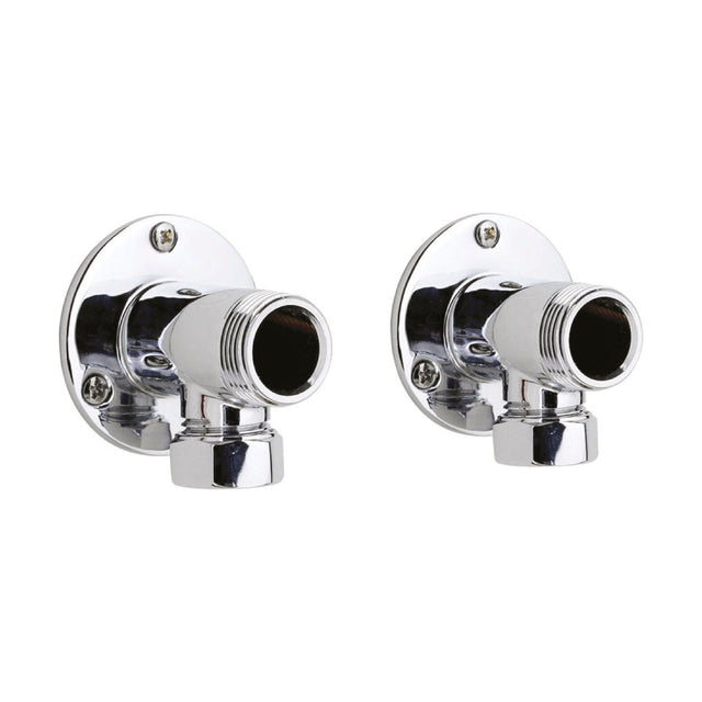 [BSEU312] Backplate Elbow Unions - Pair - Chrome - Cutout