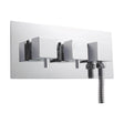 [BSFA077] Square Concealed Twin Thermostatic Shower Valve With Diverter (1 Outlet) - Chrome - Balterley - Cutout