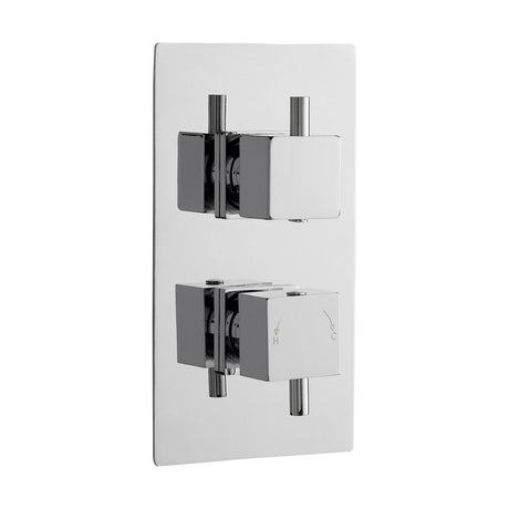[BSFA302] Balterley Contemporary Square Concealed Twin Thermostatic Shower Valve with Diverter 2 Outlets - Chrome - Cutout