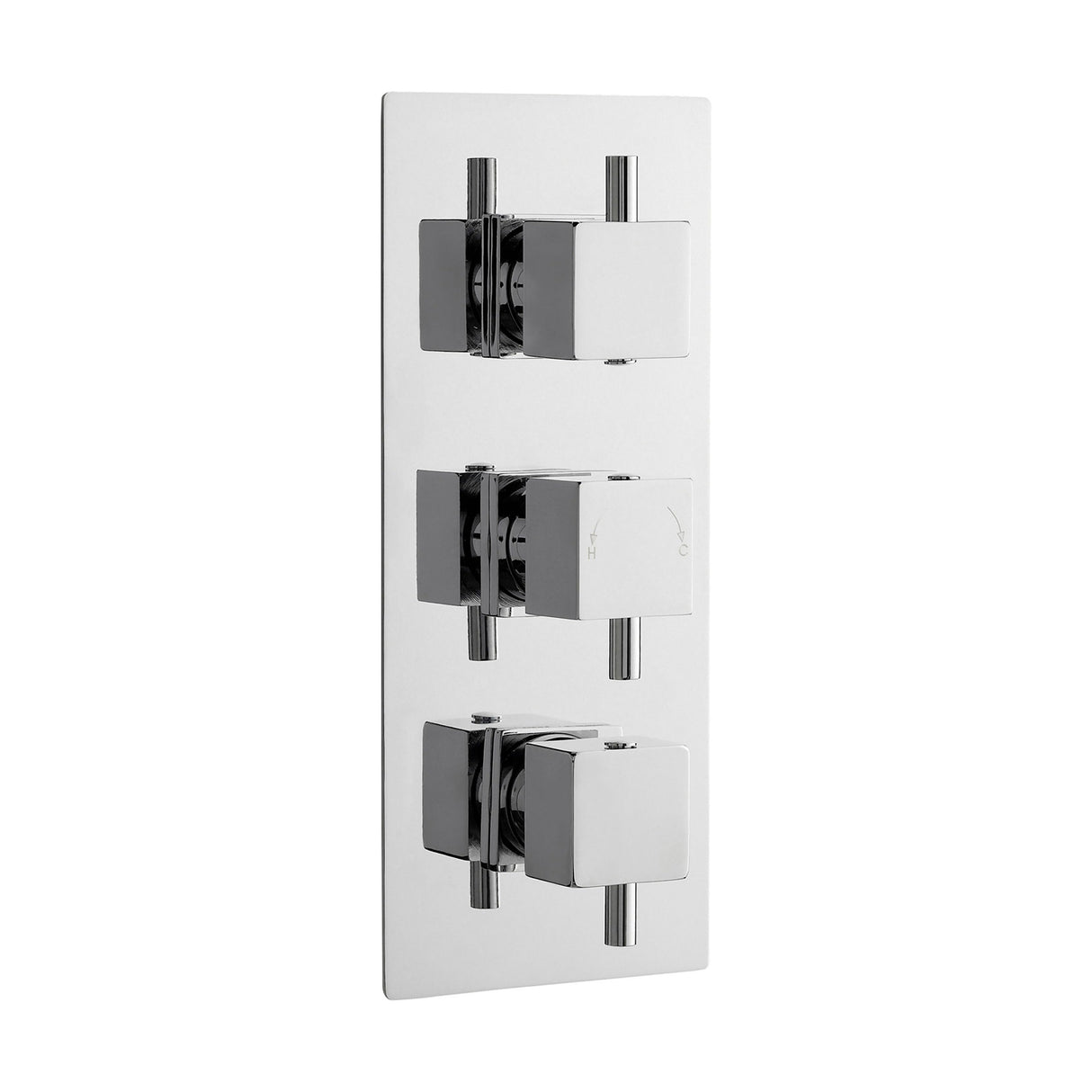 [BSFA303] Balterley Contemporary Square Concealed Triple Thermostatic Shower Valve 2 Outlets - Chrome - Cutout