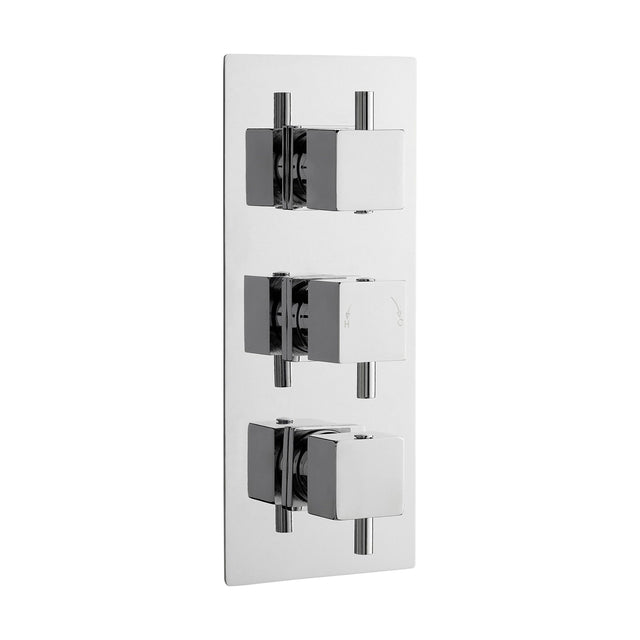 [BSFA303] Balterley Contemporary Square Concealed Triple Thermostatic Shower Valve 2 Outlets - Chrome - Cutout