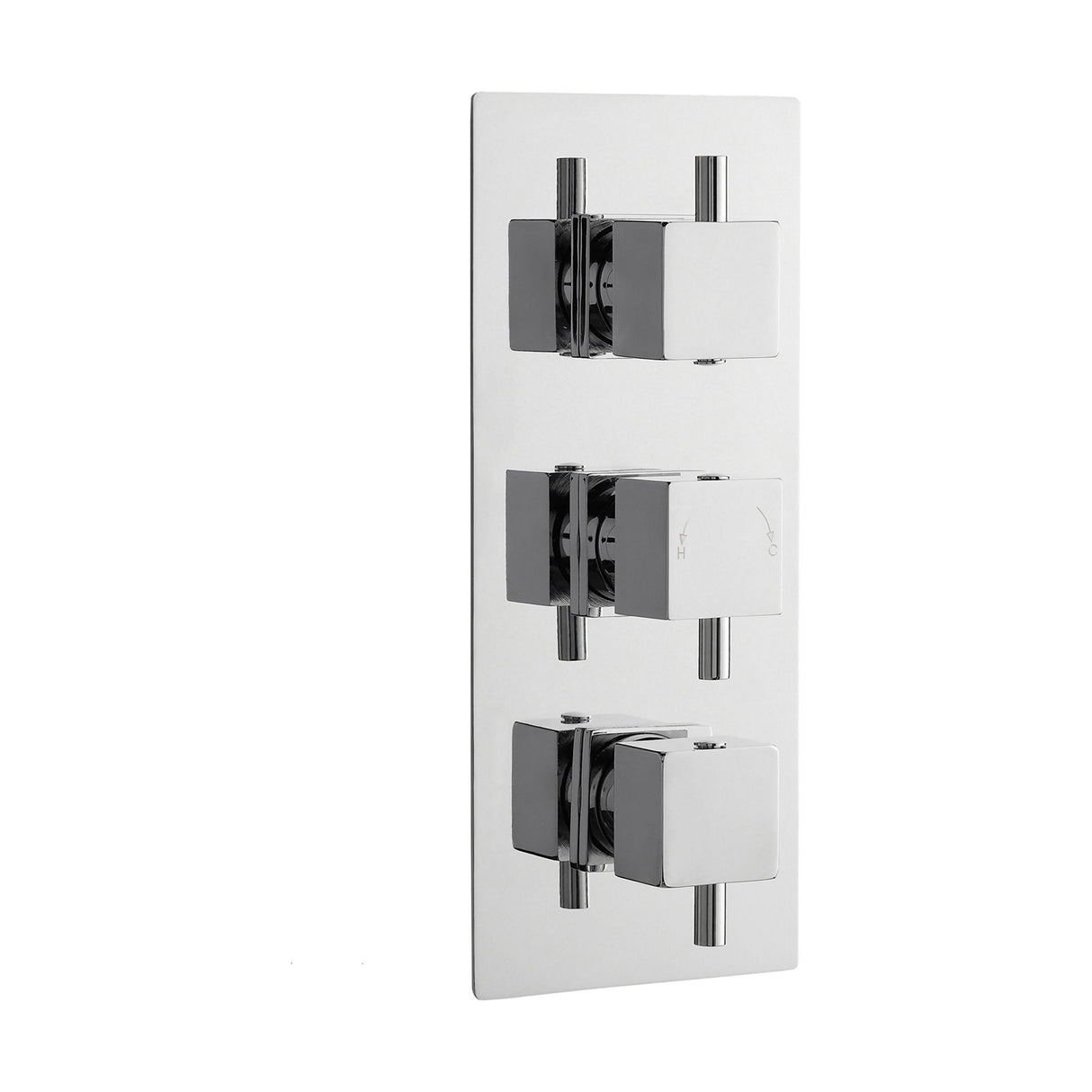 [BSFA311] Balterley Contemporary Square Concealed Triple Thermostatic Shower Valve with Diverter 3 Outlets - Chrome - Cutout
