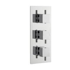 [BSFA311] Balterley Contemporary Square Concealed Triple Thermostatic Shower Valve with Diverter 3 Outlets - Chrome - Cutout