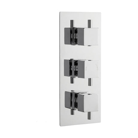 [BSFA311] Balterley Contemporary Square Concealed Triple Thermostatic Shower Valve with Diverter 3 Outlets - Chrome - Cutout