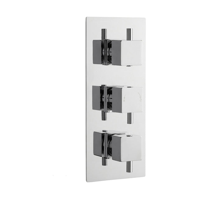 [BSFA311] Balterley Contemporary Square Concealed Triple Thermostatic Shower Valve with Diverter 3 Outlets - Chrome - Cutout