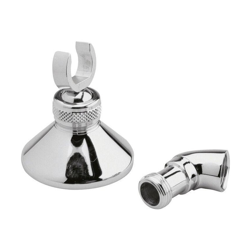 [BSHH310A] Round Wall Bracket and Elbow - Chrome - Cutout