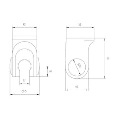 [BSHH376] Round Wall Bracket for Shower Head in Chrome - Technical Drawing