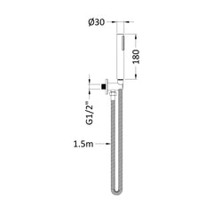 [BSHS15263] Round Outlet Elbow C/W Parking Bkt & Kit - Technical Drawing