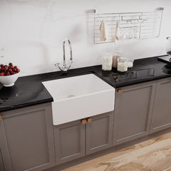[BSK201WT2] Single Bowl Fireclay Ceramic Butler Kitchen Bundle with Waste & Mixer Tap - Lifestyle 3