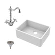 [BSK201WT4] Single Bowl Fireclay Ceramic Butler Kitchen Bundle with Compatible Waste & French Tap - Cutout