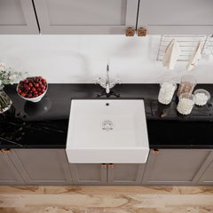 [BSK202WT2] Single Bowl Fireclay Ceramic Butler Kitchen Sink Bundle with Overflow, Mixer Tap & Waste - Lifestyle 2