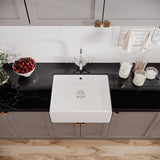 Single Bowl Fireclay Ceramic Butler Kitchen Sink Bundle with Overflow, Mixer Tap & Waste