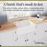 Single Bowl Fireclay Ceramic  Butler Kitchen Sink Bundle with Tap Ledge, Overflow, Tap & Waste