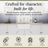 Single Bowl Fireclay Ceramic  Butler Kitchen Sink Bundle with Tap Ledge, Overflow, Tap & Waste