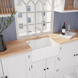 Single Bowl Fireclay Ceramic Butler Kitchen Sink Bundle with Classic Tap & Waste