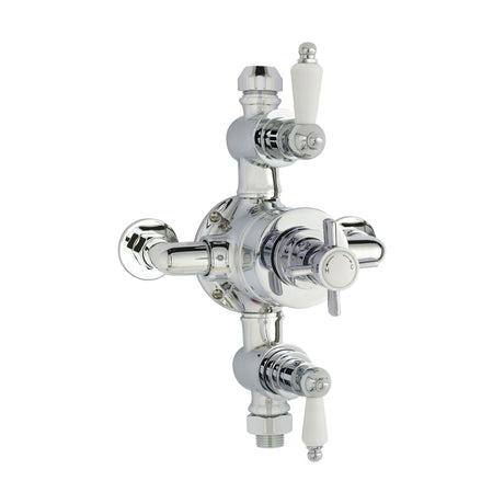 [BSKI057E] Traditional Exposed Triple Thermostatic Shower Valve - 2 Outlets - Durable Chrome Finish - Luxury Bathroom Fittings by Balterley - Cutout