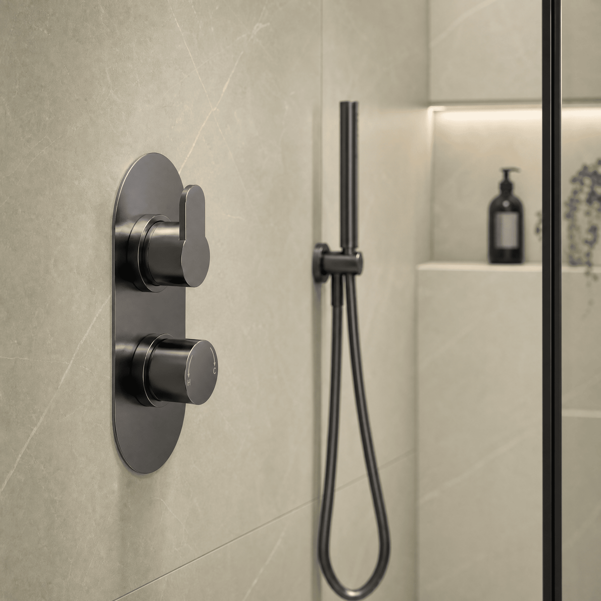[BSPR7TW01] Consall Round Thermostatic One Outlet Shower Valve, Choice of Finish - Lifestyle 3