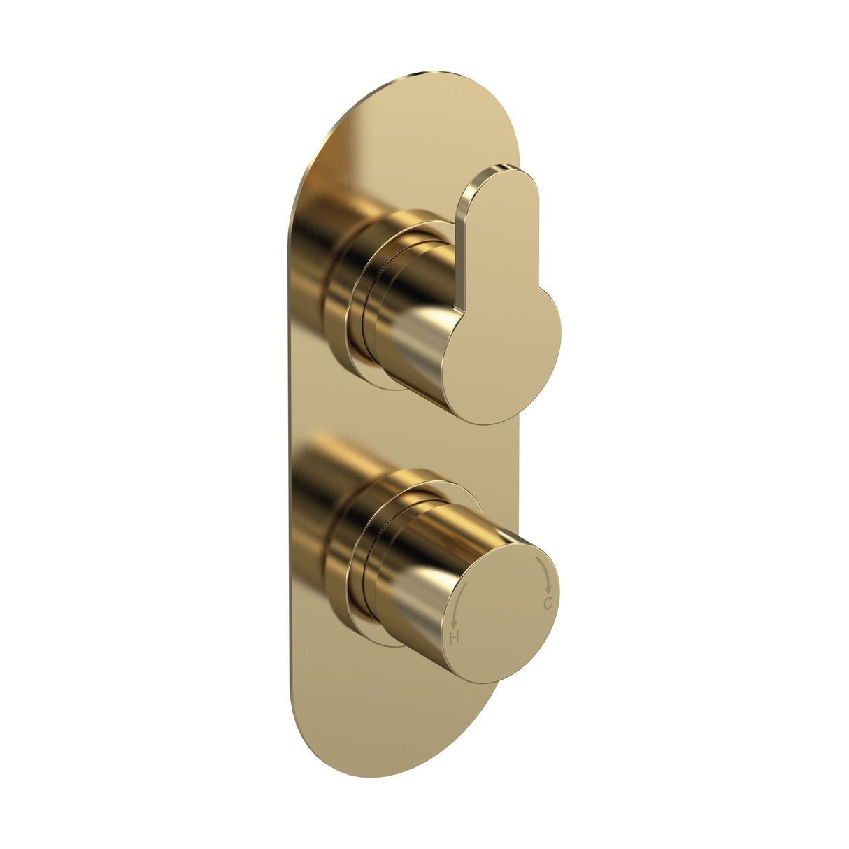 [BSPR8TW02] Consall Round Thermostatic Two Outlet Shower Valve with Diverter, Choice of Finish - Cutout