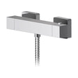 [BSRP503] Ripple Modern Bathroom Wall Mounted Square Thermostatic Bar Shower Valve with Bottom Outlet - 55mm x 275mm, Chrome by Balterley - Cutout