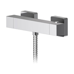 [BSRP503] Ripple Modern Bathroom Wall Mounted Square Thermostatic Bar Shower Valve with Bottom Outlet - 55mm x 275mm, Chrome by Balterley - Cutout