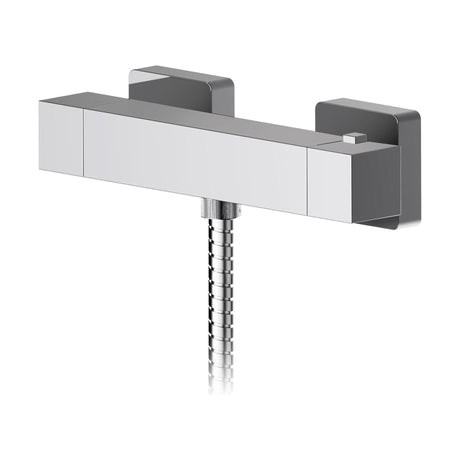 [BSRP503] Ripple Modern Bathroom Wall Mounted Square Thermostatic Bar Shower Valve with Bottom Outlet - 55mm x 275mm, Chrome by Balterley - Cutout